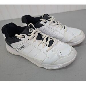 Dexter Ricky IV Bowling Shoes Mens Sz 8.5M White‎ Black Leather Comfort Athletic